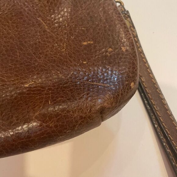 Patricia Nash Savena Brown Leather Kiss Lock Clutch Wristlet Wallet Bag - Picture 7 of 11